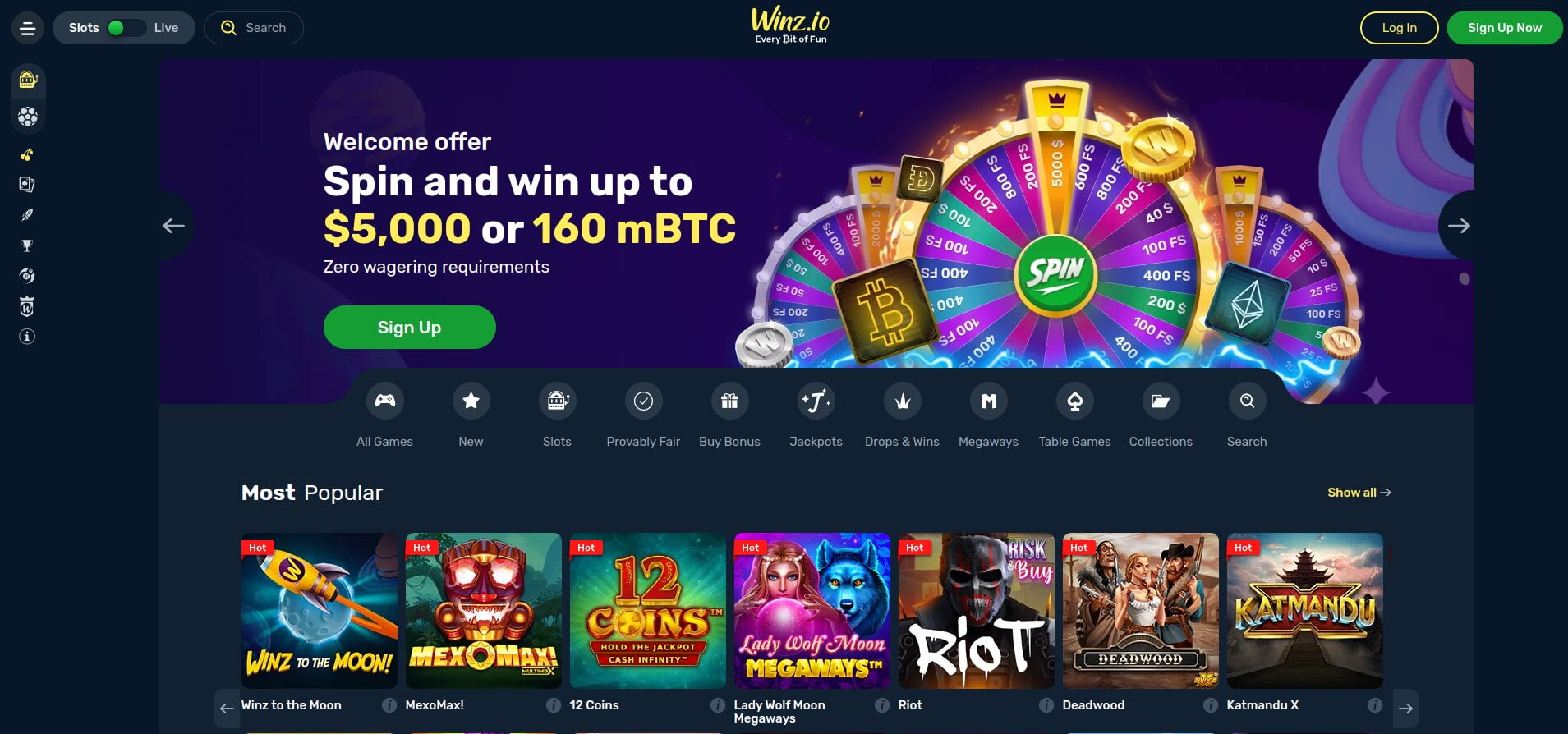Winz Casino Review Welcome offer
